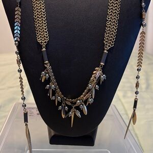 Elegant Gold Chain Wrap Necklace with Beads